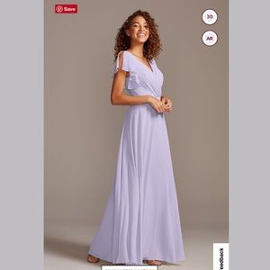 David’s Bridal Flutter Sleeve Bridesmaid Dress - Iris